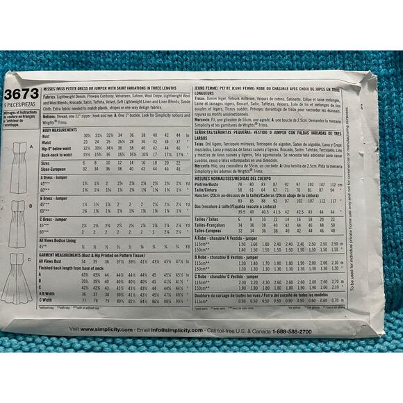 McCalls 3673 pattern Dress swing or pencil skirt 1950s repro size 6 8 10 12 14 - Picture 3 of 5